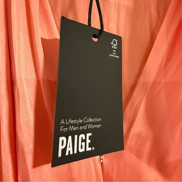 PAIGE Sevilla Surplice Bodysuit in Pink Coral - Size S - Picture 4 of 5